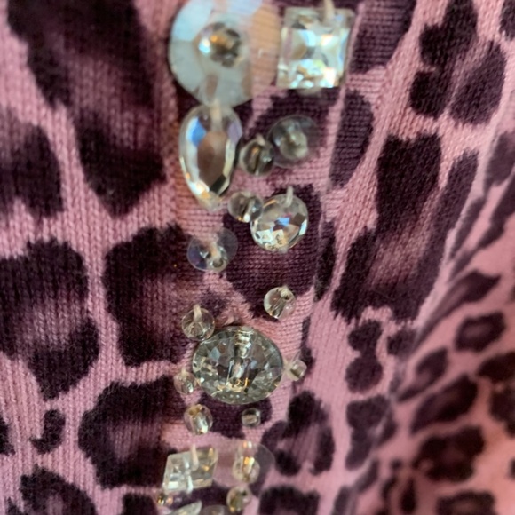 Quacker Factory animal print cardigan with bling. Lovely. Worn 2x in great shape - Picture 5 of 5